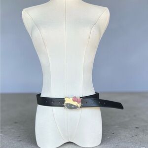 Hello Kitty Black Belt with Gold Character Buckle and Pink Bow